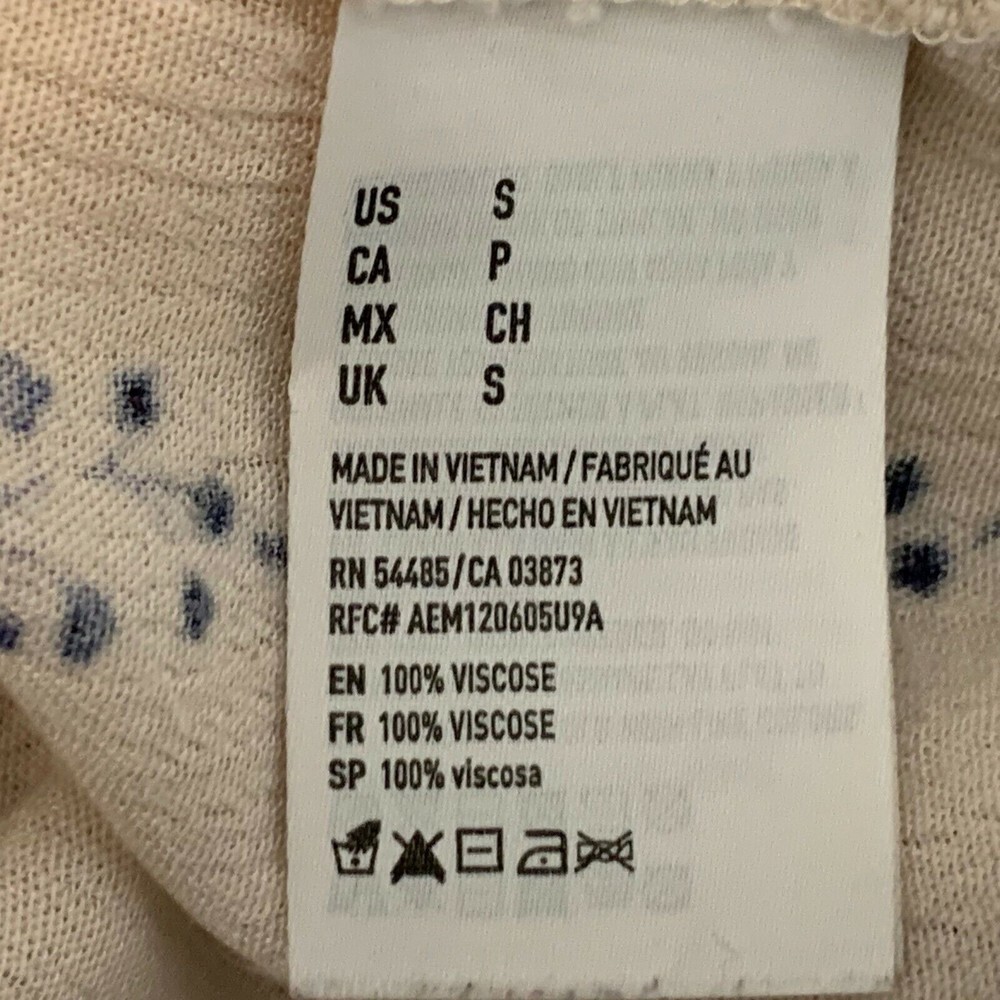 American Eagle Outfitters Cream and Blue Blouse - Picture 9 of 10